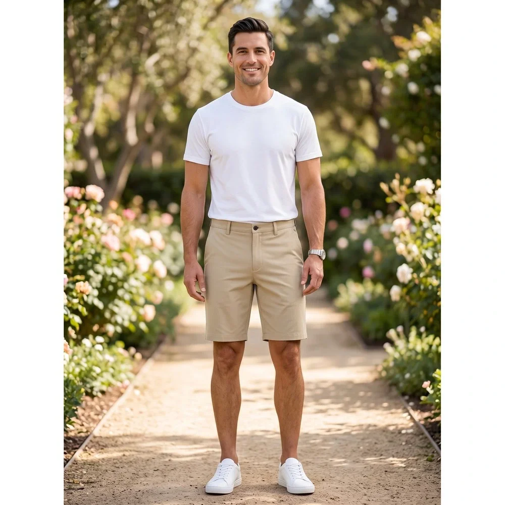 Adidas Mens Golf Shorts Khaki Tan‎ Performance Activewear RN88387 32